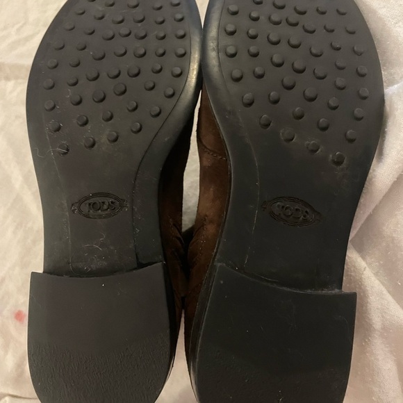 Tod’s Women's Dark Brown Scarpa Donna Suede Stivaletto Combat Boots Size 35 - Picture 9 of 10